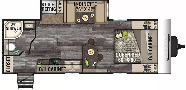 26' 2020 Venture RV Stratus 231VRB w/Slide Floorplan