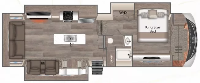 37' 2011 Drv Mobile Suites 36RSSB3 w/3 Slides & Generator Floorplan