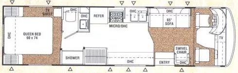 31' 1998 Coachmen Mirada Series 300QB Floorplan