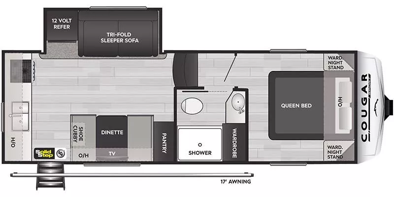 26' 2023 Keystone Cougar 2100RK w/Slide Floorplan