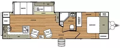 35' 2014 Forest River Salem Hemisphere Lite 282RK w/Slide Floorplan