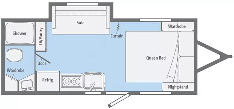 21' 2018 Winnebago Micro Minnie 2106FBS w/Slide Floorplan