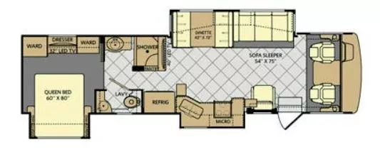 35' 2015 Fleetwood Bounder 34T w/3 Slides Floorplan