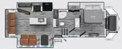 34' 2024 Heartland Corterra 3.0 w/3 Slides Floorplan