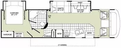 33' 2008 Fleetwood Terra 33L w/2 Slides Floorplan