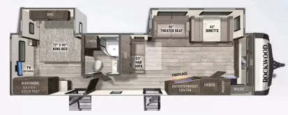 37' 2021 Forest River Rockwood Signature Ultra Lt 8335SB w/2 Slides Floorplan