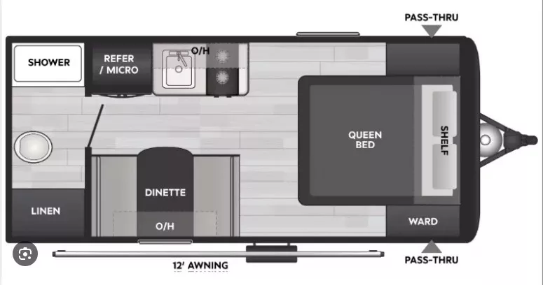 21' 2026 Keystone Coleman Light 17RX Floorplan