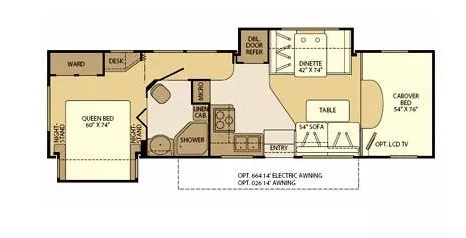 31' 2008 Fleetwood Jamboree 31M w/2 Slides Floorplan