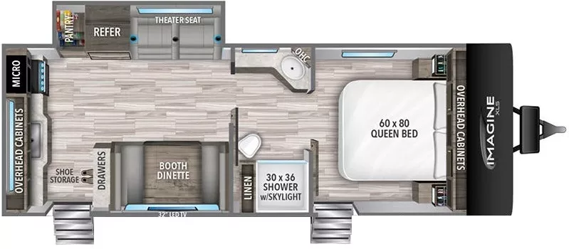 28' 2023 Grand Design Imagine Xls 23LDE w/Slide Floorplan