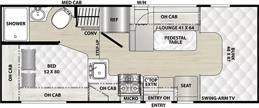 24' 2022 Forest River Coachmen 20CB Floorplan