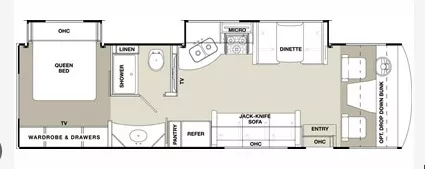32' 2014 Forest River Coachmen Mirada 29DS w/2 Slides Floorplan