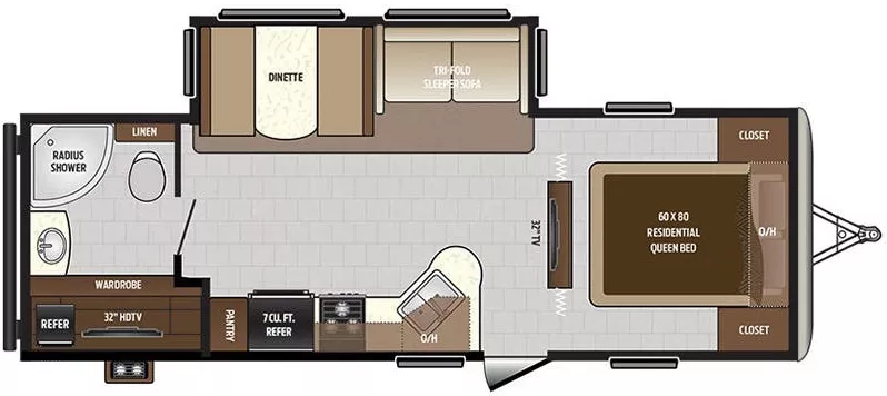 30' 2018 Keystone Sprinter Campfire Edition 26RB w/Slide Floorplan