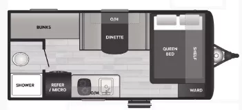 20' 2025 Keystone Coleman 17B - Bunk House Floorplan