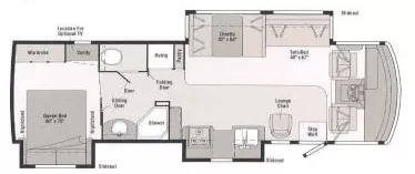34' 2006 Winnebago Sightseer 34A w/3 Slides Floorplan
