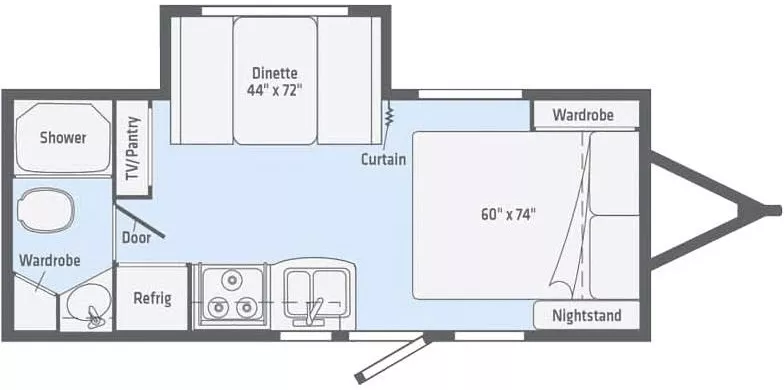 22' 2020 Winnebago Micro Minnie 2108FBS w/Slide Floorplan