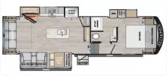 33' 2022 Alliance RV Avenue 30RLS w/3 Slides Floorplan
