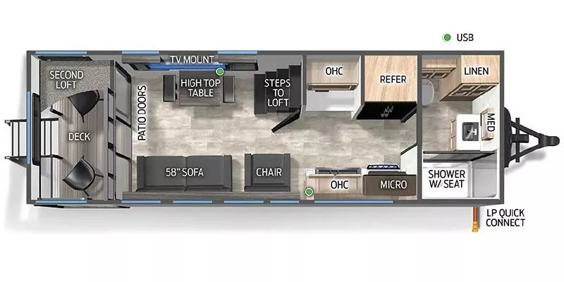 27' 2024 Forest River Cherokee TIMBERWOLF 16ML Floorplan