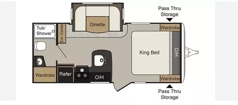 23' 2019 Keystone Elite by Passport 19RB w/Slide Floorplan