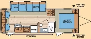 32' 2010 Kz Spree 280RLS w/Slide Floorplan