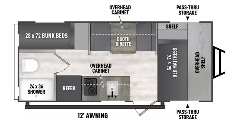 20' 2023 Coachmen Viking 17SBH - Bunk House Floorplan