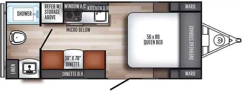 21' 2019 Palomino Real Lite Mini 180 Floorplan