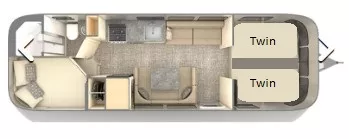 31' 2024 Airstream Flying Cloud 30FB TWIN - Bunk House Floorplan