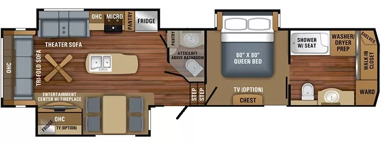 40' 2018 Jayco Eagle 336FBOK w/3 Slides - Bunk House Floorplan