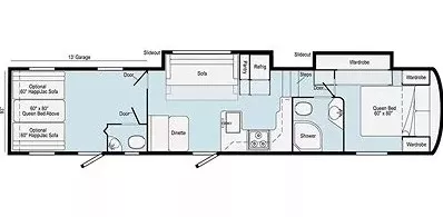 43' 2020 Winnebago Spyder 36GWS w/2 Slides - Toy Hauler Floorplan