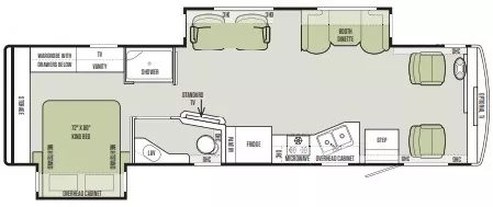 34' 2015 Tiffin Allegro Open Road 32SA w/2 Slides Floorplan
