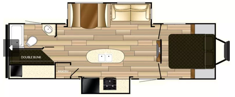 32' 2017 Cruiser RV Fun Finder 281BIKS w/2 Slides - Bunk House Floorplan