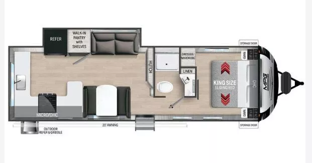 33' 2024 Cruiser RV Mpg 2920RK w/Slide Floorplan
