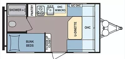 19' 2016 Coleman Lantern Lt 15BH Floorplan