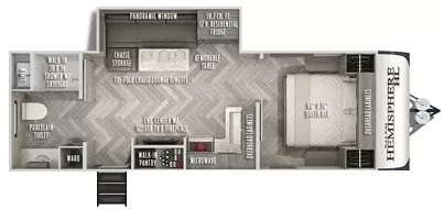 27' 2021 Forest River Salem Hemisphere Hl 22RBHL w/Slide Floorplan