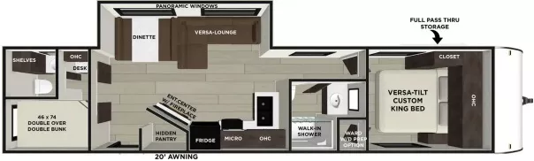 37' 2025 Forest River Wildwood 29BDB w/Slide - Bunk House Floorplan