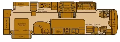 39' 2006 Fleetwood Providence 39V 350hp Caterpillar w/2 Slides Floorplan