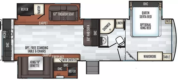 35' 2019 Forest River Rockwood Signature 8332BS w/3 Slides Floorplan