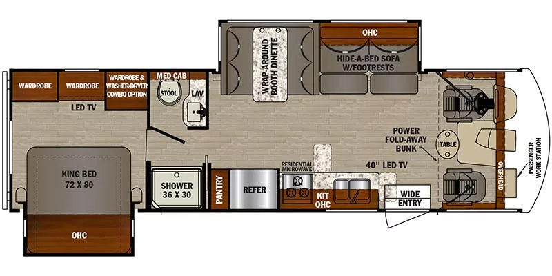 32' 2019 Forest River Fr3 30DS w/2 Slides Floorplan