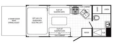 24' 2014 Forest River Palomino Canyon Cat 21TUC - Toy Hauler Floorplan
