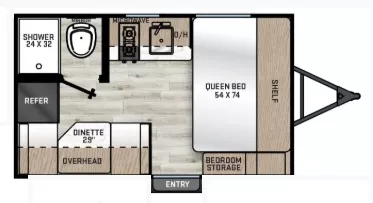 17' 2025 Forest River Aurora Light 13RDX Floorplan