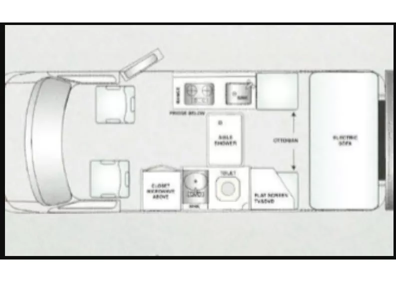 20' 2008 Pleasure-Way Excel TS Floorplan