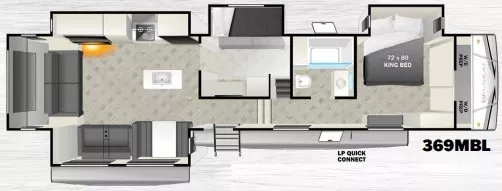 38' 2022 Forest River Wildcat 369MBL w/4 Slides - Bunk House Floorplan