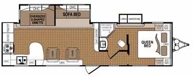 34' 2012 Dutchmen Classic 318RKDS w/2 Slides Floorplan