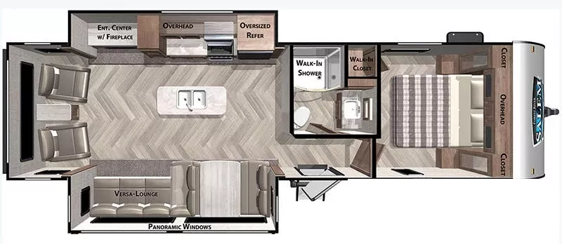 33' 2021 Forest River Salem 27RE w/2 Slides Floorplan