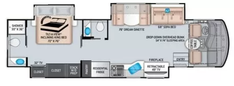 39' 2022 Thor Challenger 37FH w/3 Slides Floorplan
