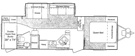 32' 2006 Keystone Laredo 284 BHS w/Slide - Bunk House Floorplan