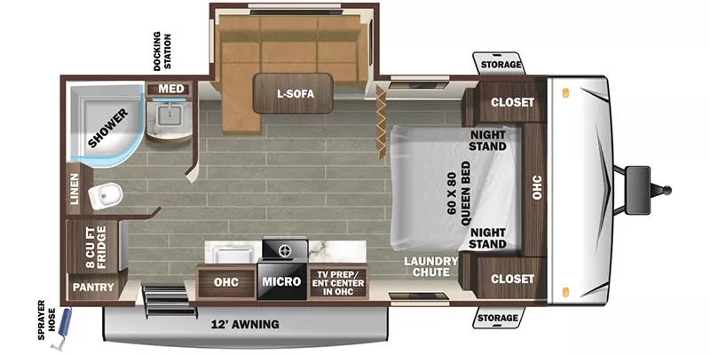 21' 2020 Starcraft Super Lite 212FB w/Slide Floorplan