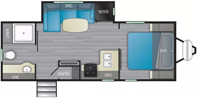 28' 2021 Heartland North Trail 22CRB w/Slide Floorplan