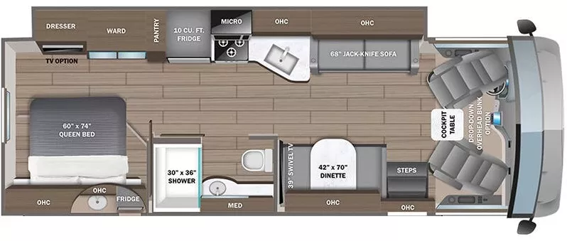 31' 2024 Entegra Coach Vision 29S w/Slide Floorplan