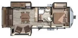 31' 2017 Highland RV Open Range Light 297RLS w/3 Slides Floorplan