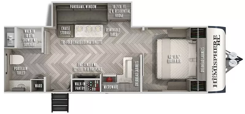 27' 2020 Forest River Salem Hemisphere Hl 22RBHL w/Slide Floorplan